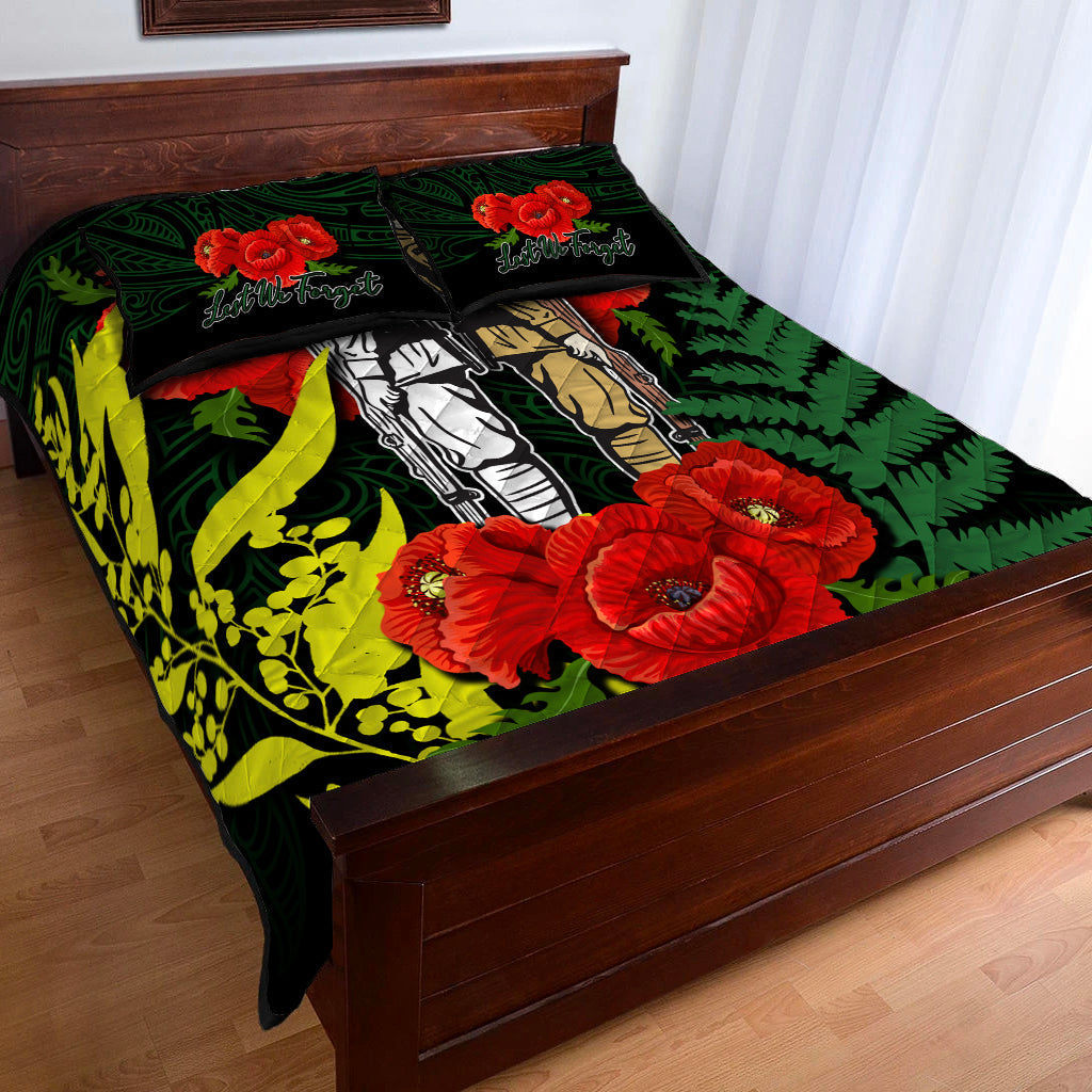 anzac-day-quilt-bed-set-maori-patterns-green-color