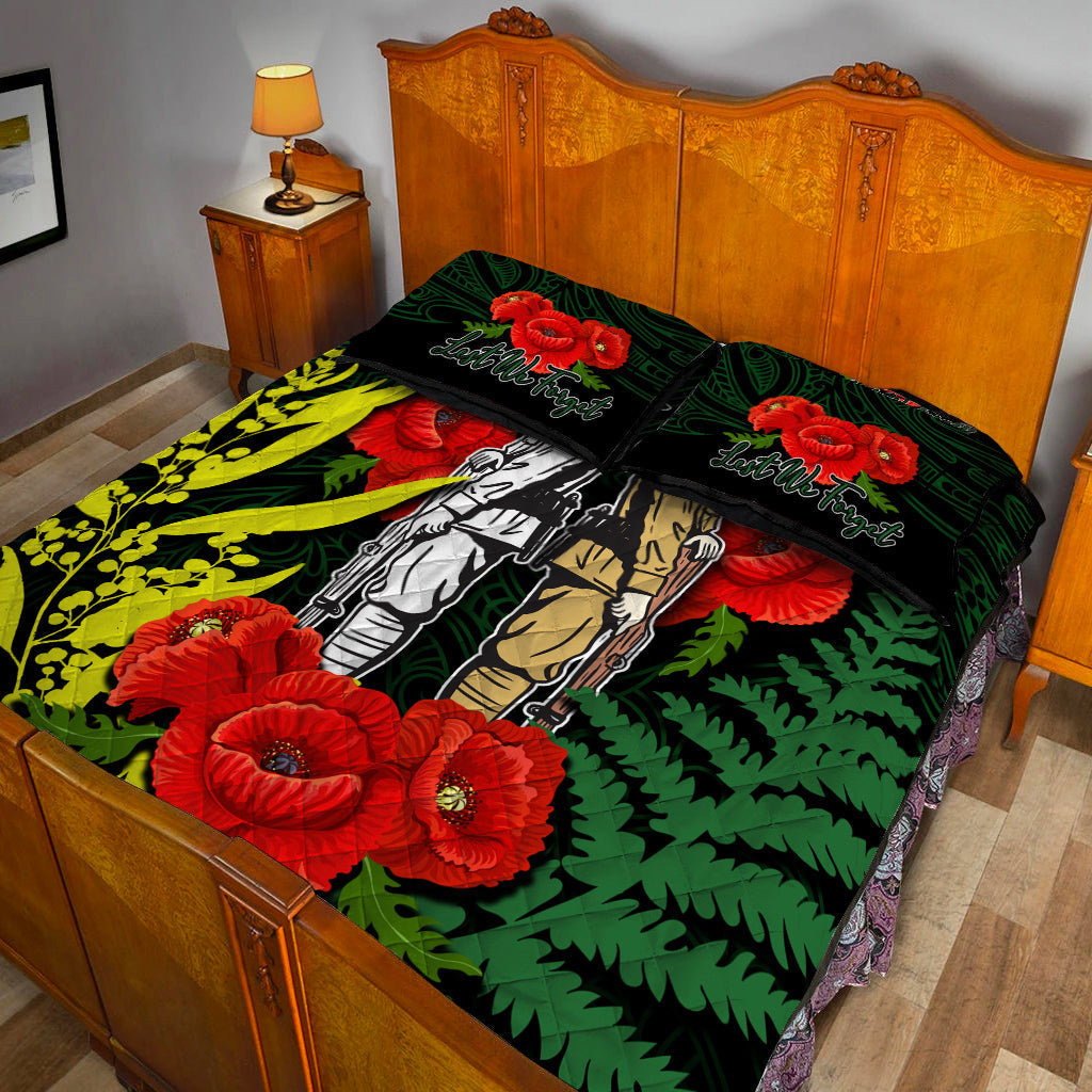 anzac-day-quilt-bed-set-maori-patterns-green-color