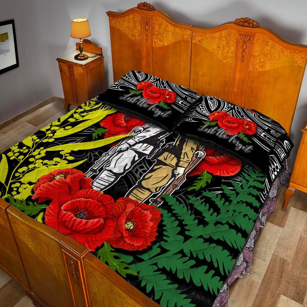 anzac-day-quilt-bed-set-maori-patterns-white-color