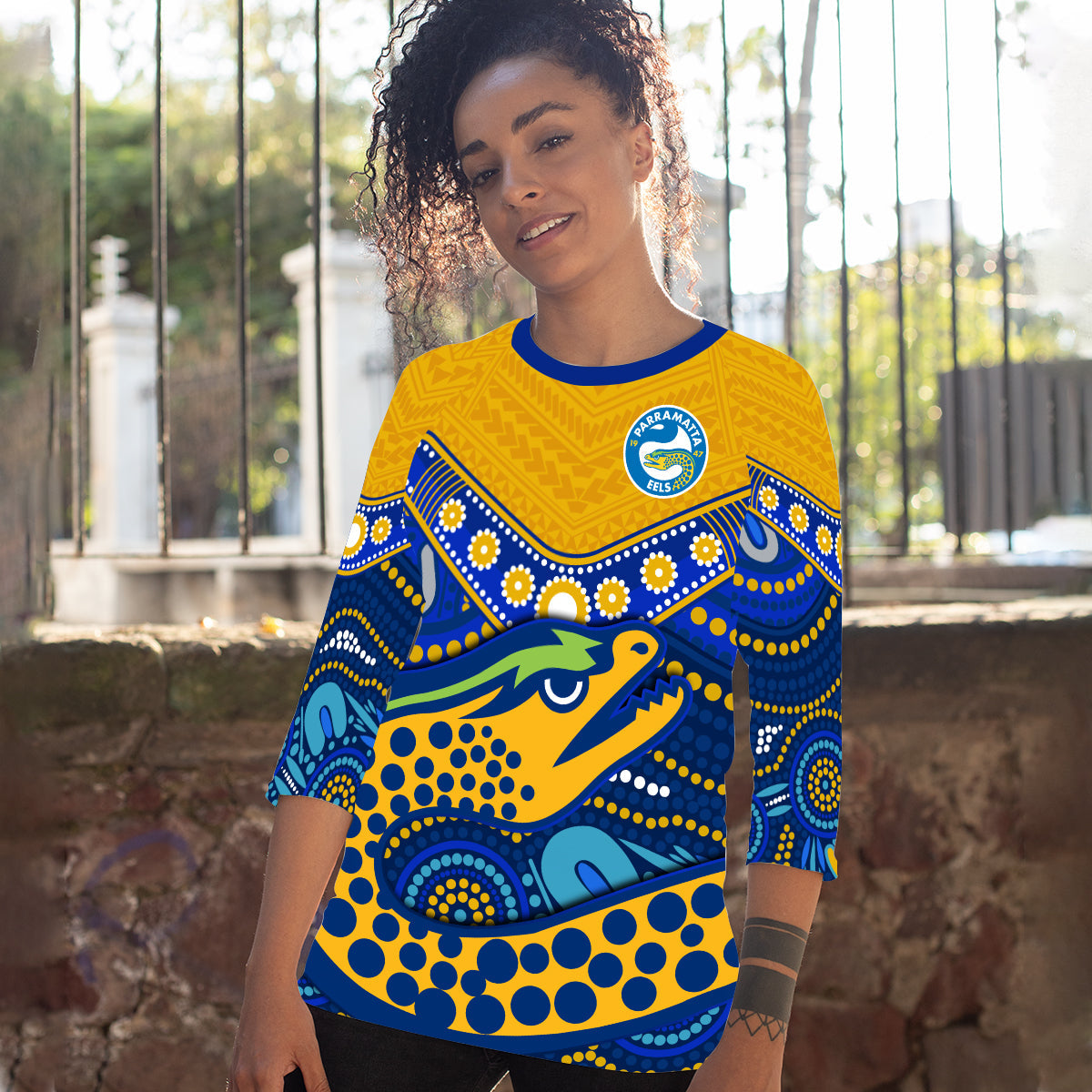 custom-personalised-eels-rugby-raglan-34-sleeve-t-shirt-aboriginal-and-polynesia-parramatta