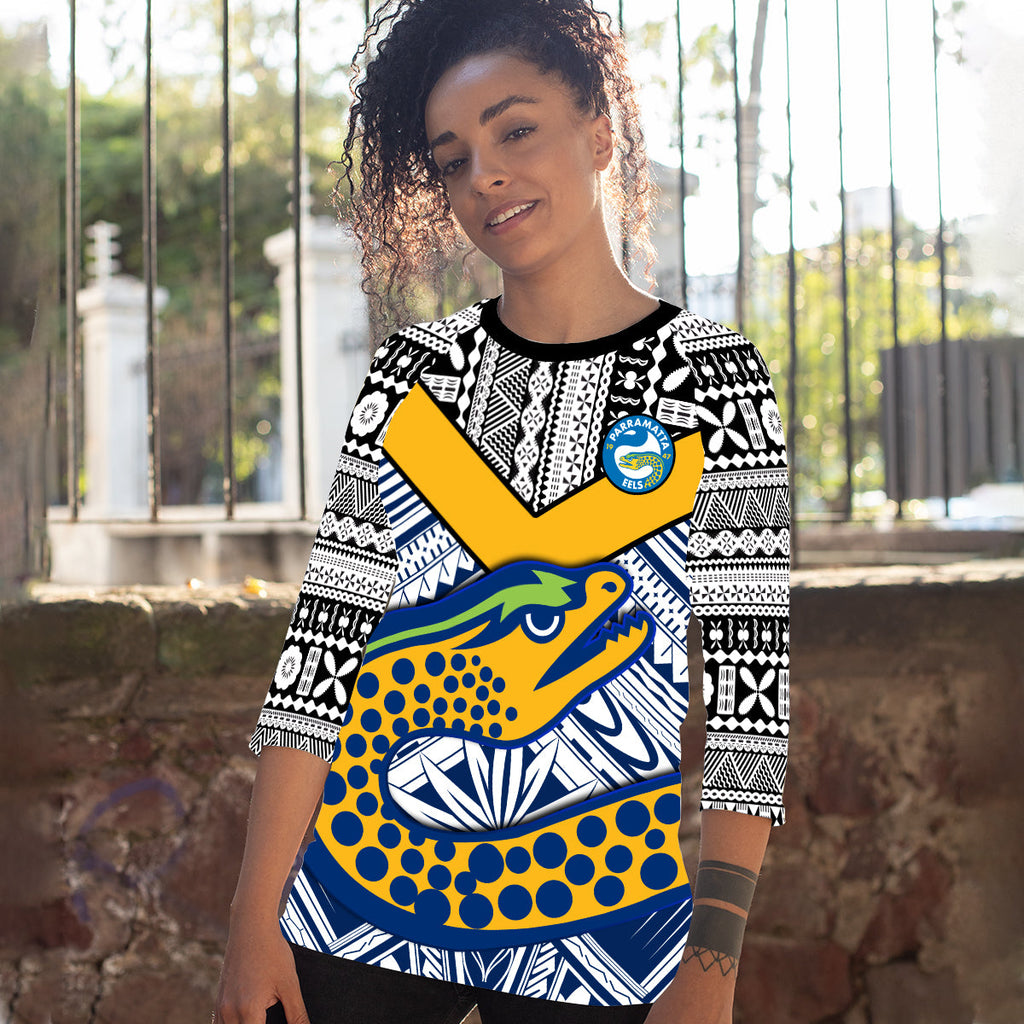 custom-personalised-eels-rugby-raglan-34-sleeve-t-shirt-polynesian-tapa-pattern-premiers