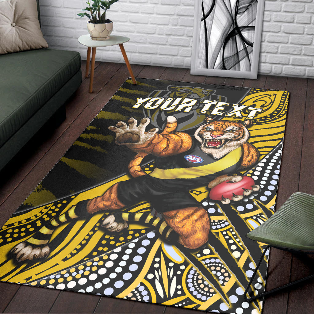 custom-personalised-richmond-football-area-rug-aboriginal-go-the-tigers-mascot
