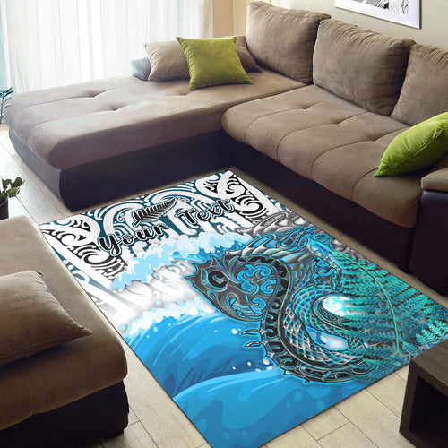 custom-personalised-manaia-maori-area-rug-fern-aotearoa-blue-waves