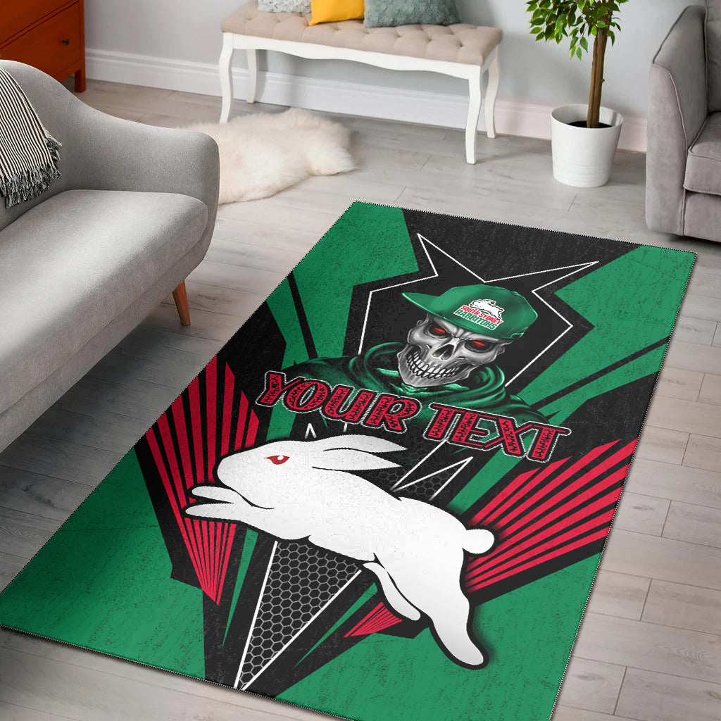 custom-personalised-rabbitohs-rugby-area-rug-mascot-south-sydney-since-1908-cool-skull