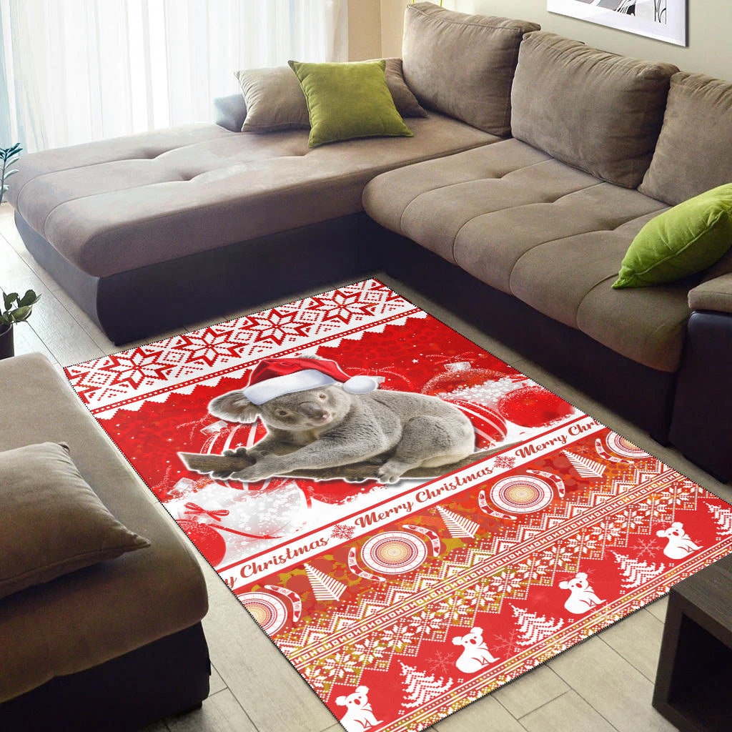 australia-area-rug-koala-aboriginal-painting-merry-christmas