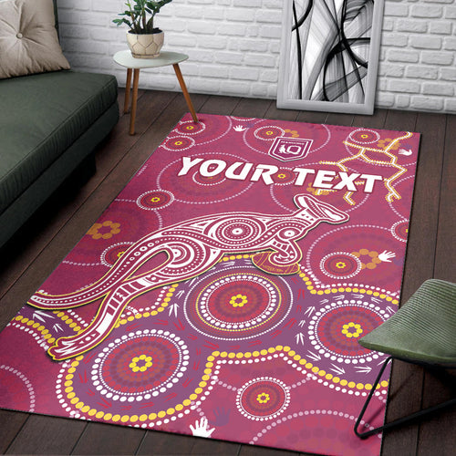 custom-personalised-maroons-rugby-area-rug-kangaroo-indigenous-pattern-unique-version