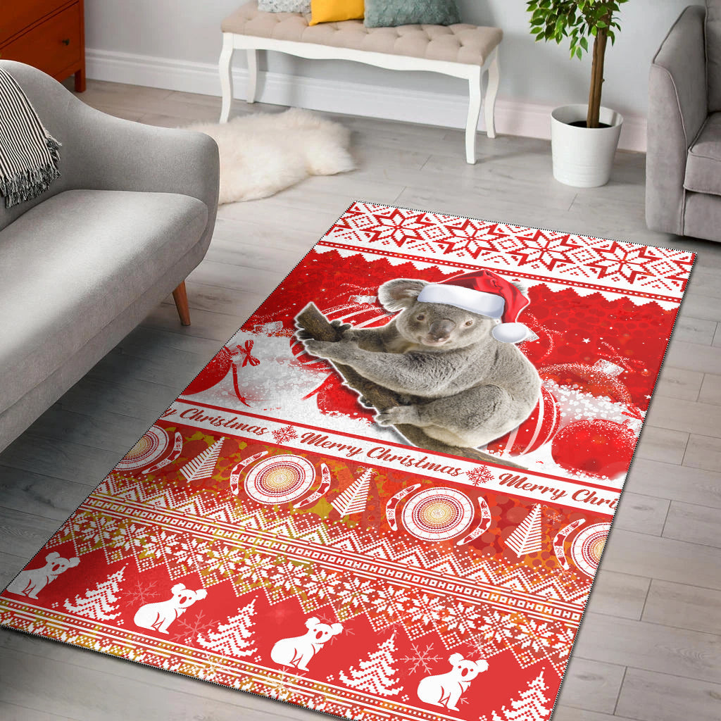 australia-area-rug-koala-aboriginal-painting-merry-christmas