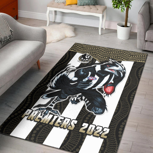magpies-football-area-rug-collingwood-1892-indigenous-sporty-style-ver02