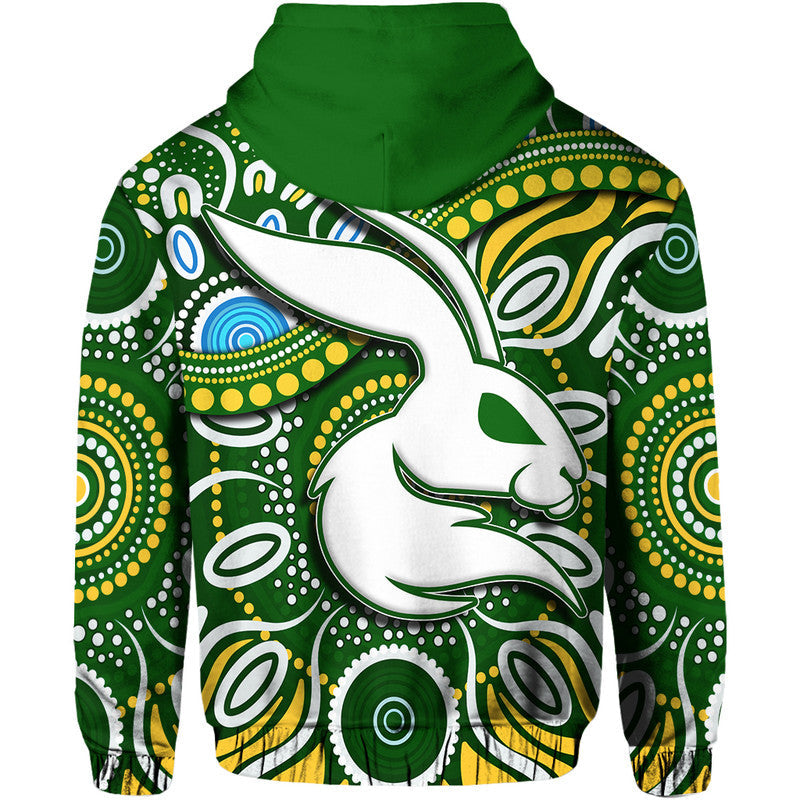 Rabbitohs Zip Up And Pullover Hoodie Rabbitohs Aboriginal Dreamtime Style LT9