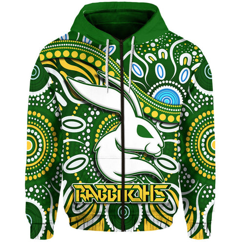 Rabbitohs Zip Up And Pullover Hoodie Rabbitohs Aboriginal Dreamtime Style LT9
