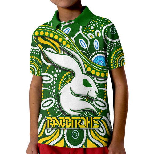 Rabbitohs Polo Shirt Rabbitohs Aboriginal Dreamtime Style LT9