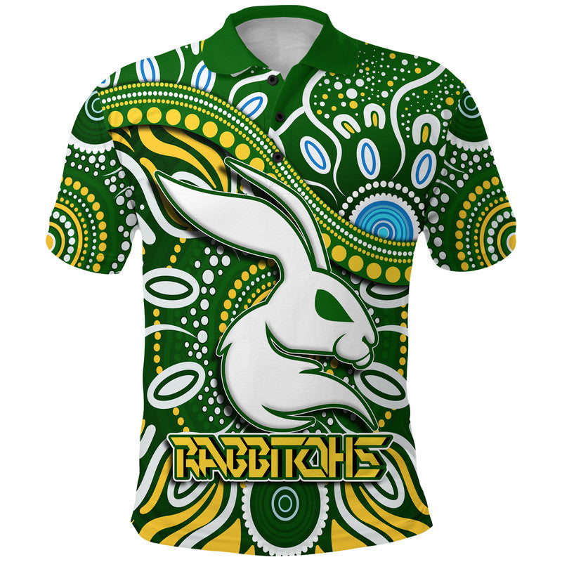 Rabbitohs Polo Shirt Rabbitohs Aboriginal Dreamtime Style LT9