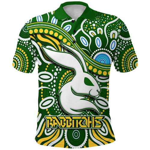 Rabbitohs Polo Shirt Rabbitohs Aboriginal Dreamtime Style LT9