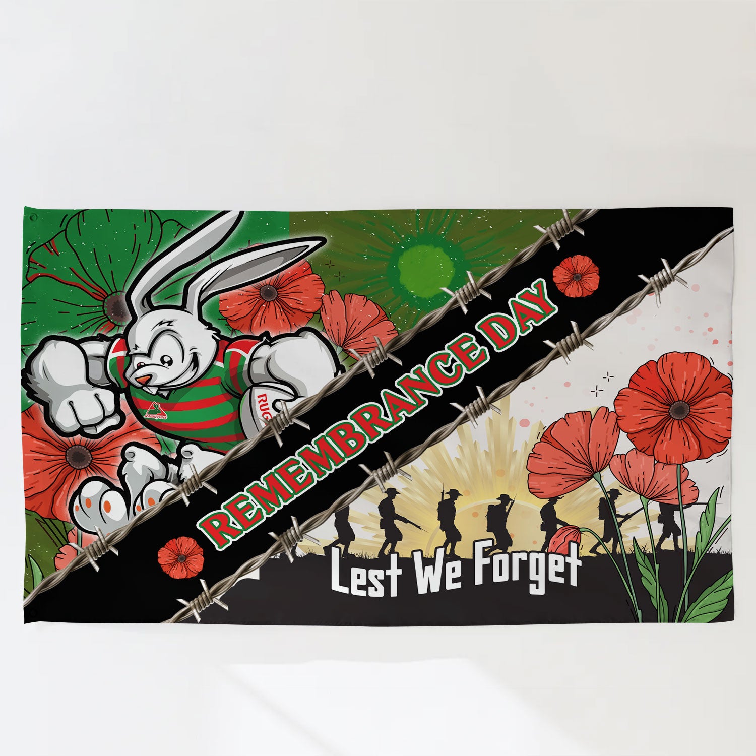 rabbitohs-rugby-flag-custom-remembrance-day-lest-we-forget-flag