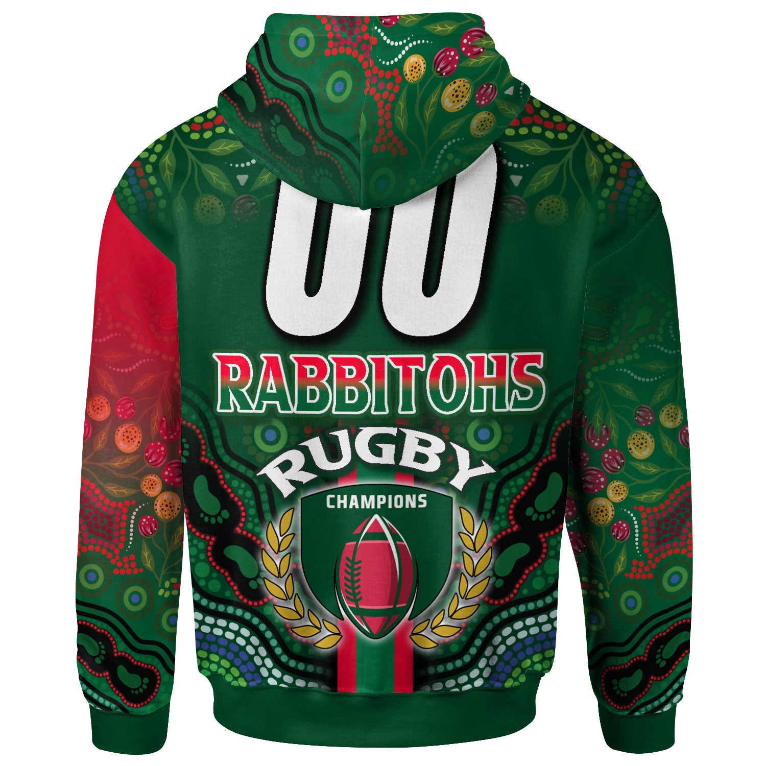 rabbitohs-rugby-hoodie-custom-rabbitohs-rugby-ball-aboriginal-indigenous-sport-style-hoodie