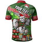 rabbitohs-rugby-polo-shirt-custom-christmas-tree-rabbit-rugby-ball-polo-shirt