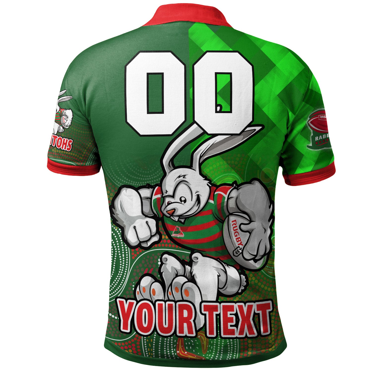 rabbitohs-rugby-polo-shirt-custom-rabbitohs-pride-of-the-league-aboriginal-patterns-polo-shirt
