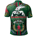 rabbitohs-rugby-polo-shirt-custom-rabbitohs-rugby-ball-aboriginal-indigenous-sport-style-polo-shirt