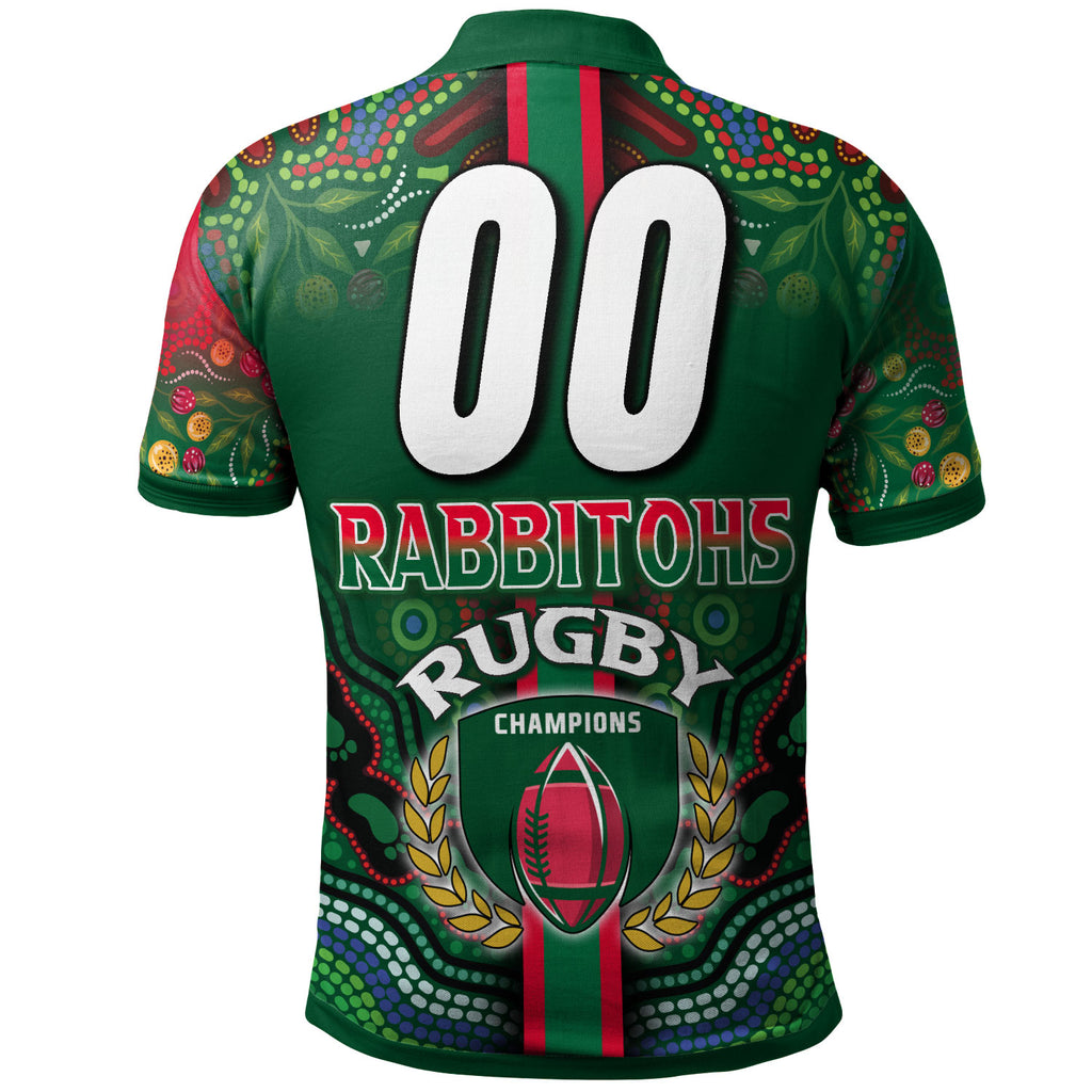 rabbitohs-rugby-polo-shirt-custom-rabbitohs-rugby-ball-aboriginal-indigenous-sport-style-polo-shirt