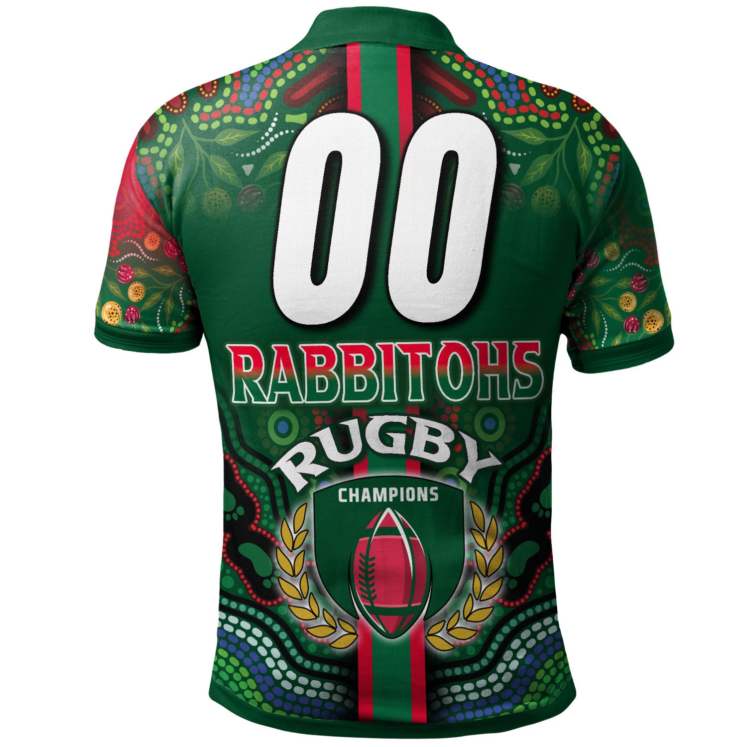 rabbitohs-rugby-polo-shirt-custom-rabbitohs-rugby-ball-aboriginal-indigenous-sport-style-polo-shirt