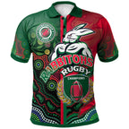 rabbitohs-rugby-polo-shirt-custom-rabbitohs-rugby-ball-aboriginal-indigenous-sport-style-polo-shirt
