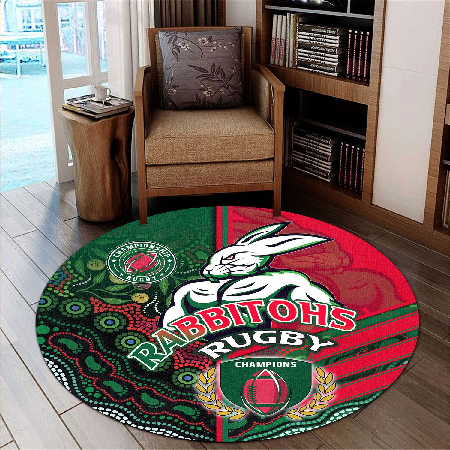 rabbitohs-rugby-round-rug-rabbitohs-rugby-ball-aboriginal-indigenous-sport-style-round-rug
