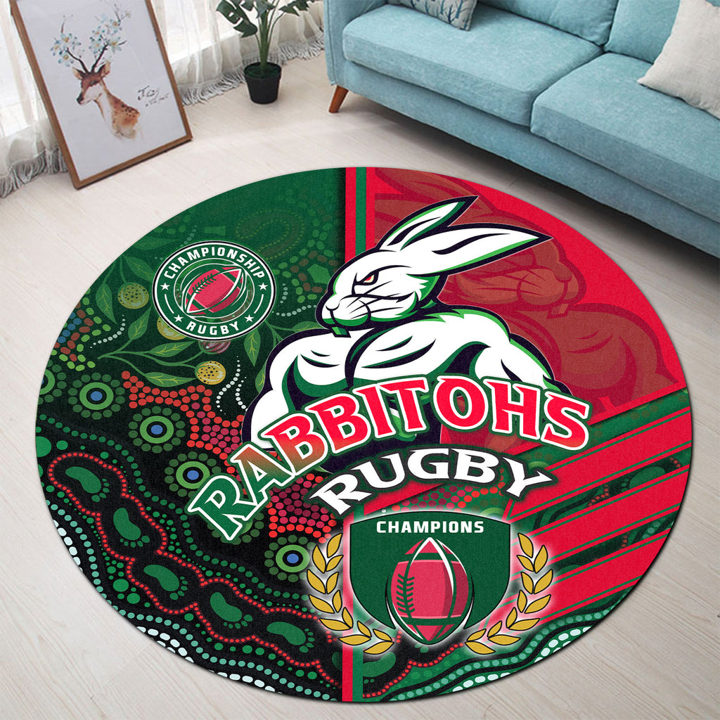 rabbitohs-rugby-round-rug-rabbitohs-rugby-ball-aboriginal-indigenous-sport-style-round-rug