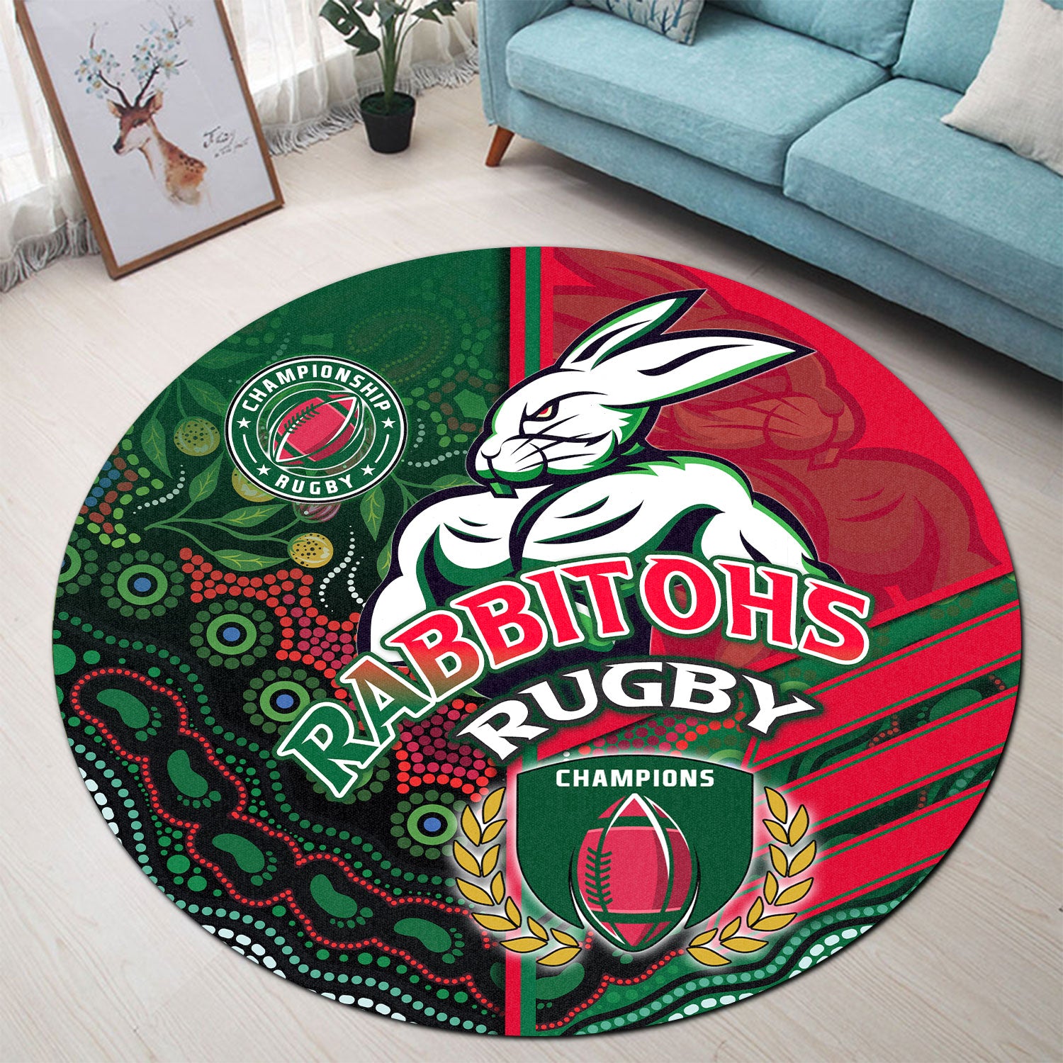 rabbitohs-rugby-round-rug-rabbitohs-rugby-ball-aboriginal-indigenous-sport-style-round-rug