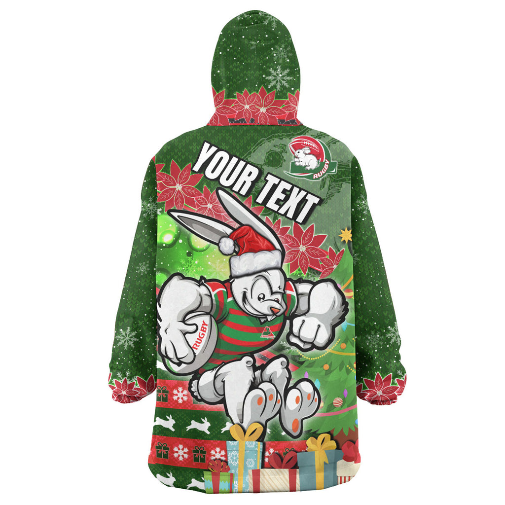 rabbitohs-rugby-snug-hoodie-custom-christmas-tree-rabbit-rugby-ball-snug-wearable-blanket-hoodie
