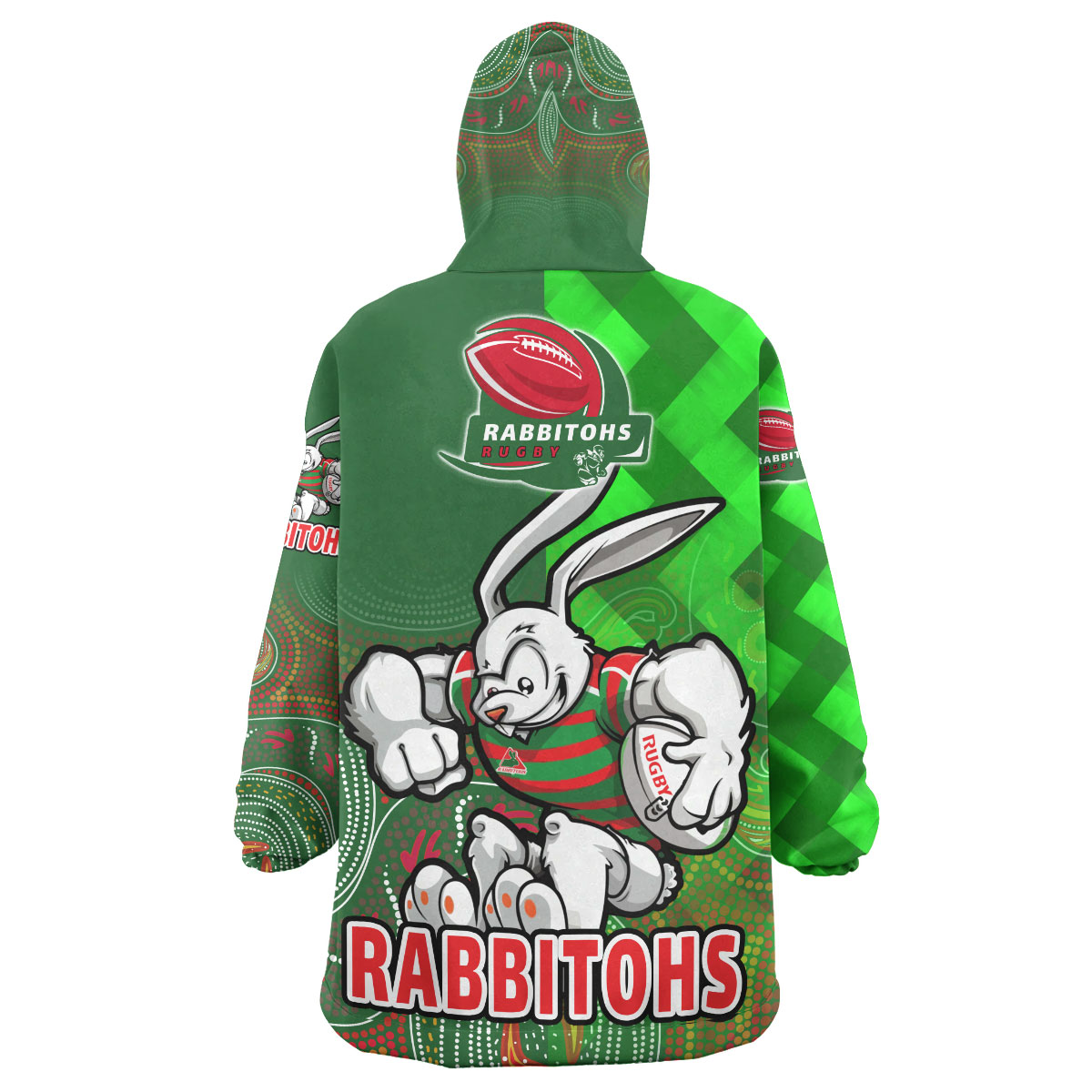 rabbitohs-rugby-snug-hoodie-custom-rabbitohs-pride-of-the-league-aboriginal-patterns-oodie-blanket
