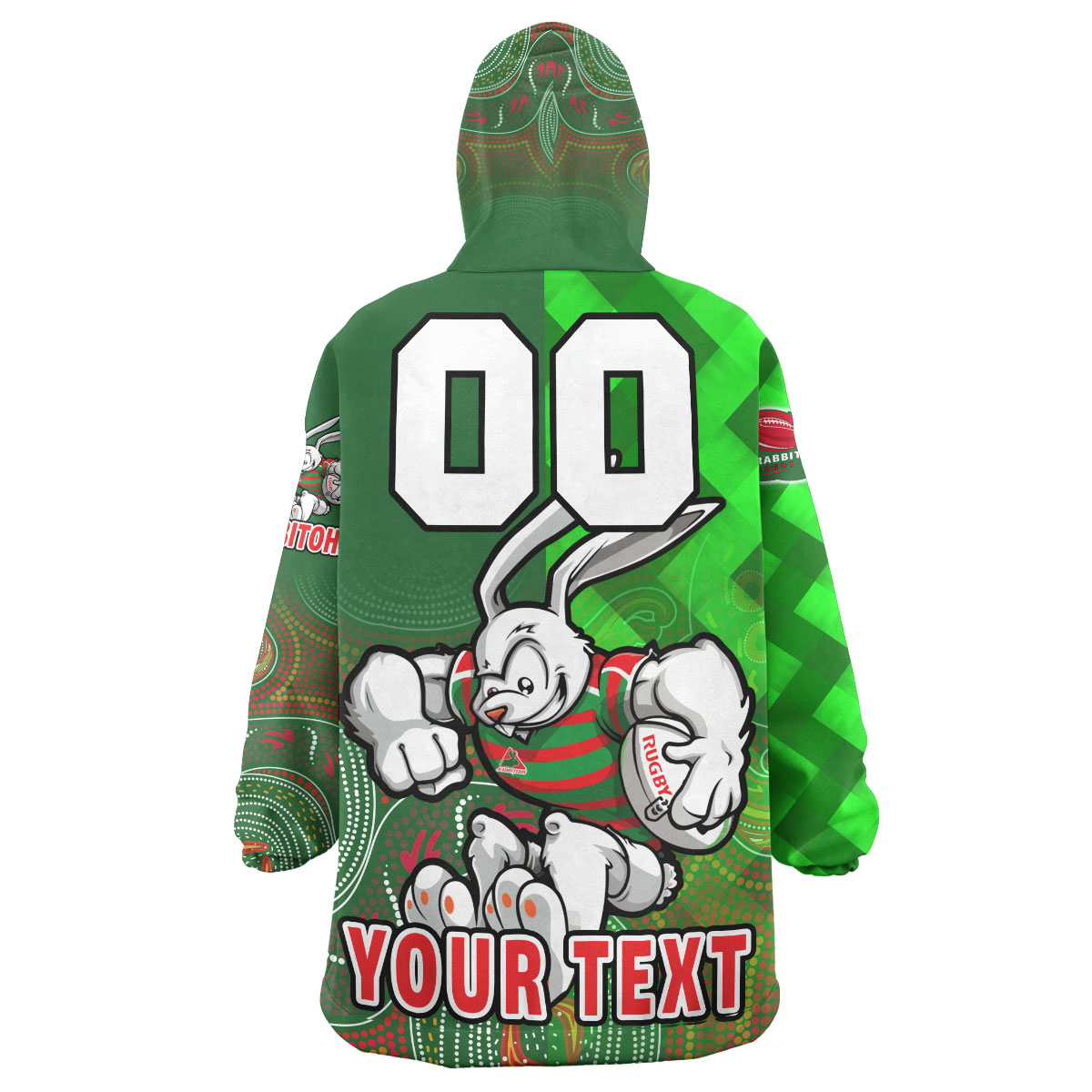 rabbitohs-rugby-snug-hoodie-custom-rabbitohs-pride-of-the-league-aboriginal-patterns-oodie-blanket