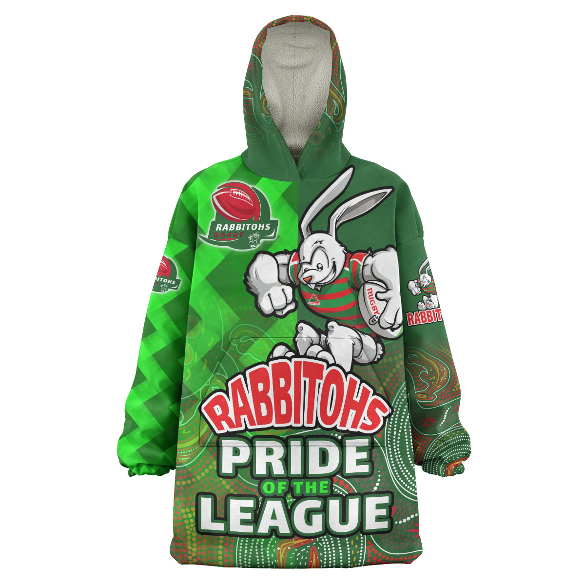rabbitohs-rugby-snug-hoodie-custom-rabbitohs-pride-of-the-league-aboriginal-patterns-oodie-blanket