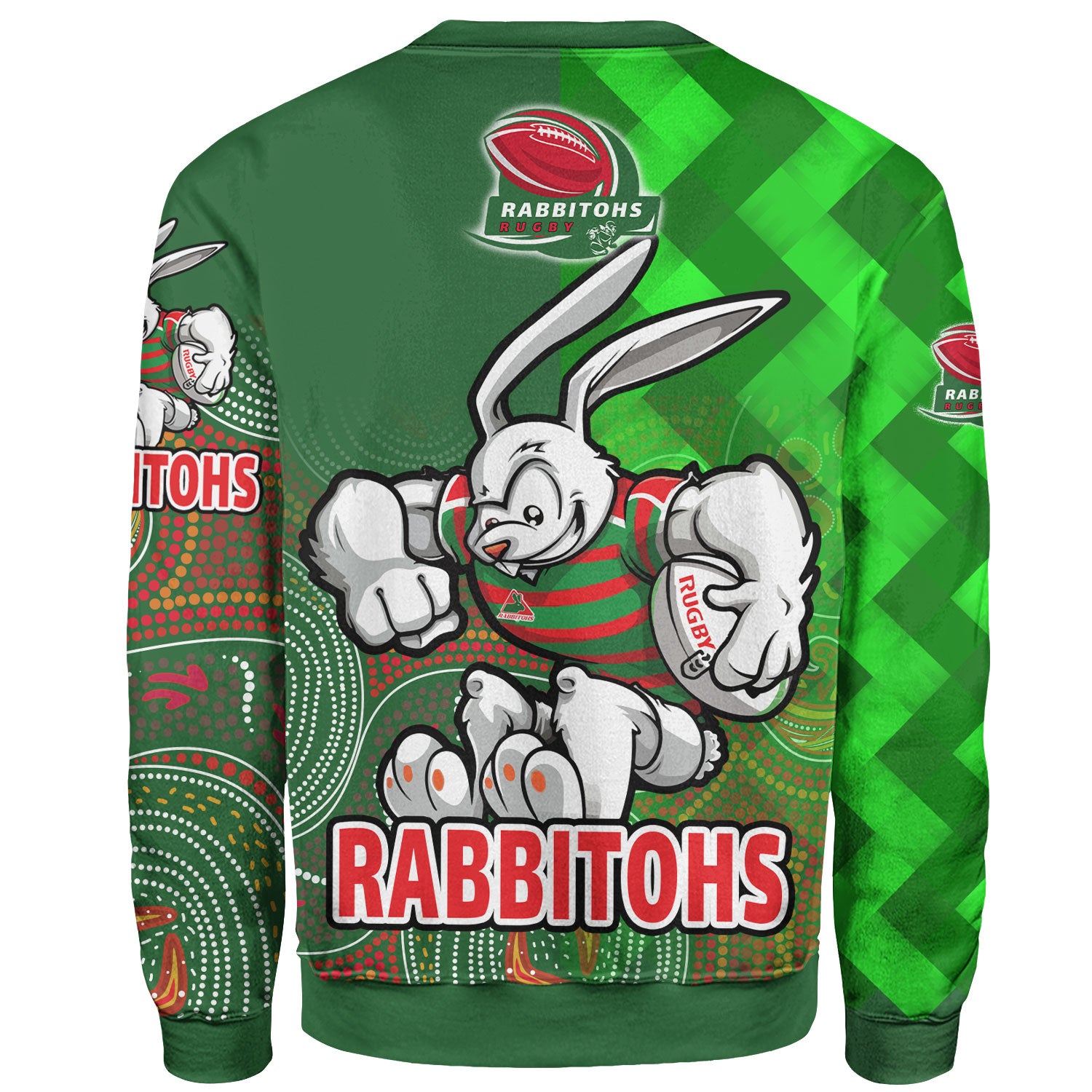 rabbitohs-rugby-sweatshirt-custom-rabbitohs-pride-of-the-league-aboriginal-patterns-sweatshirt