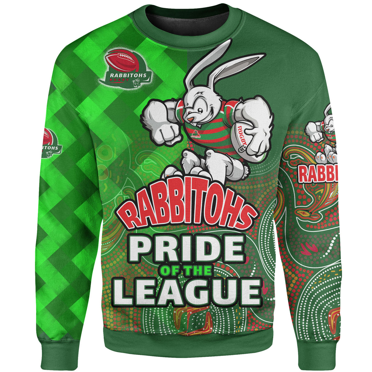 rabbitohs-rugby-sweatshirt-custom-rabbitohs-pride-of-the-league-aboriginal-patterns-sweatshirt
