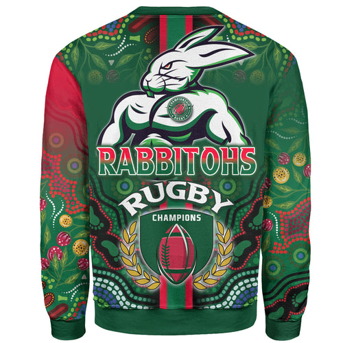 rabbitohs-rugby-sweatshirt-custom-rabbitohs-rugby-ball-aboriginal-indigenous-sport-style-sweatshirt
