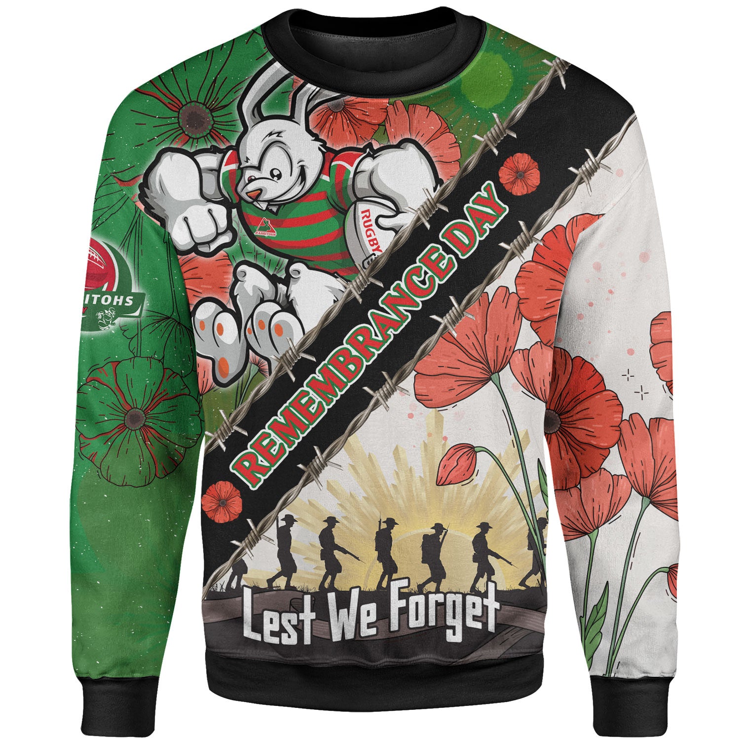 rabbitohs-rugby-sweatshirt-rabbitohs-rugby-remembrance-day-lest-we-forget-sweatshirt