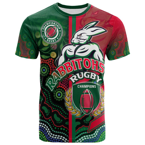 rabbitohs-rugby-t-shirt-custom-rabbitohs-rugby-ball-aboriginal-indigenous-sport-style-t-shirt