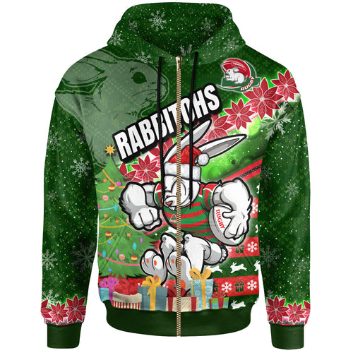 rabbitohs-rugby-hoodie-custom-christmas-tree-rabbit-rugby-ball-hoodie