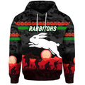 South Sydney Rabbitohs ANZAC 2022 Zip Up And Pullover Hoodie Simple Style - Black LT8