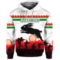 South Sydney Rabbitohs ANZAC 2022 Zip Up And Pullover Hoodie Simple Style - White LT8