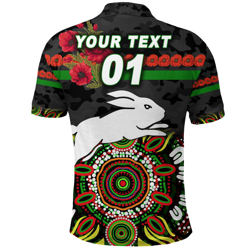 custom-personalised-rabbitohs-anzac-polo-shirt-indigenous-vibes-black