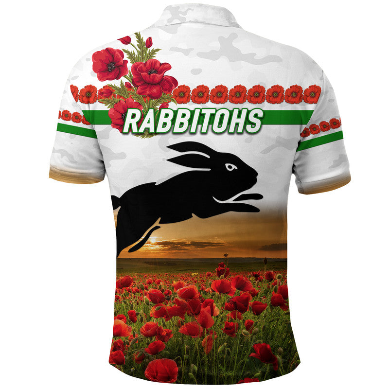 south-sydney-rabbitohs-anzac-2022-polo-shirt-poppy-flowers-vibes-white