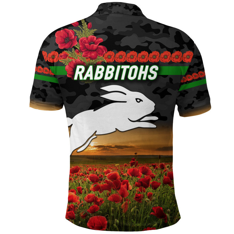 south-sydney-rabbitohs-anzac-2022-polo-shirt-poppy-flowers-vibes-black