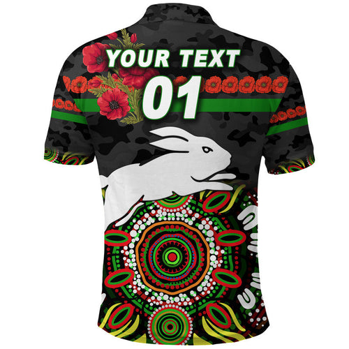 custom-personalised-south-sydney-rabbitohs-anzac-2022-polo-shirt-indigenous-vibes-black
