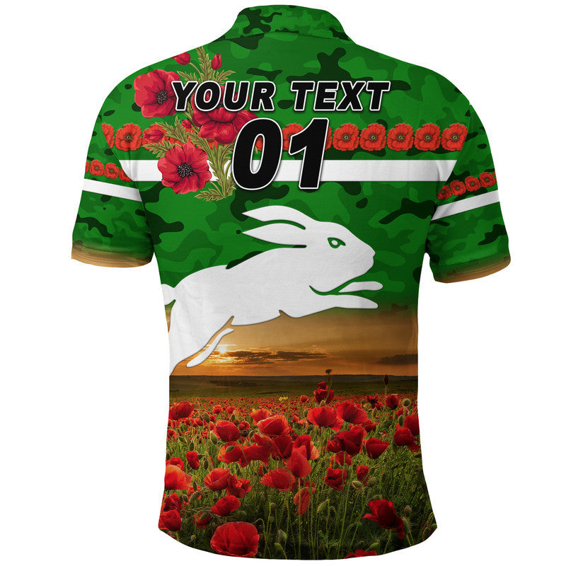 custom-personalised-rabbitohs-anzac-polo-shirt-poppy-flowers-vibes-green