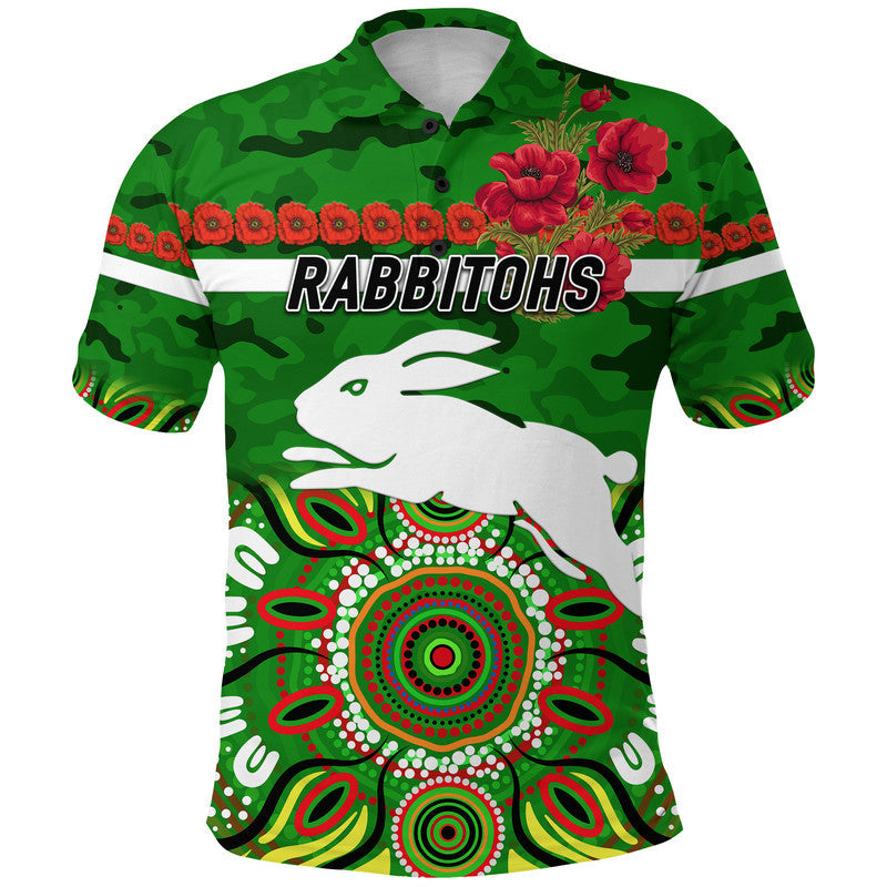 custom-personalised-rabbitohs-anzac-polo-shirt-indigenous-vibes-green