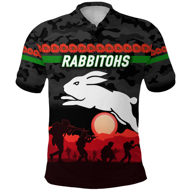 custom-personalised-rabbitohs-anzac-polo-shirt-simple-style-black