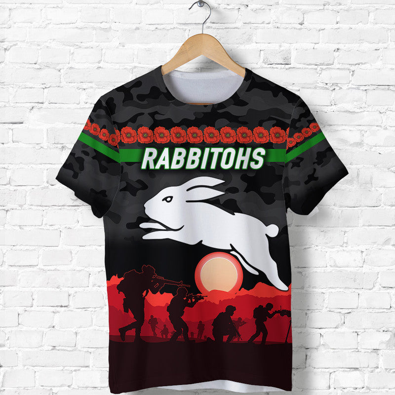 south-sydney-rabbitohs-anzac-2022-t-shirt-simple-style-black