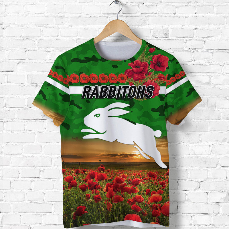 custom-personalised-south-sydney-rabbitohs-anzac-2022-t-shirt-poppy-flowers-vibes-green