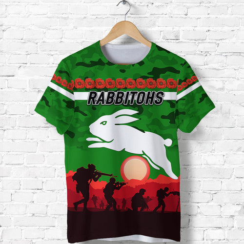 custom-personalised-south-sydney-rabbitohs-anzac-2022-t-shirt-simple-style-green